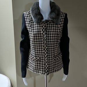 CAbi Houndstooth Sweater Jacket